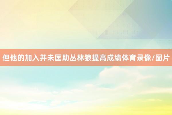 但他的加入并未匡助丛林狼提高成绩体育录像/图片