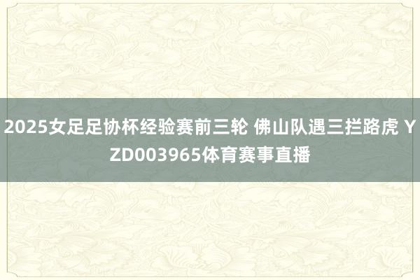 2025女足足协杯经验赛前三轮 佛山队遇三拦路虎 YZD003965体育赛事直播