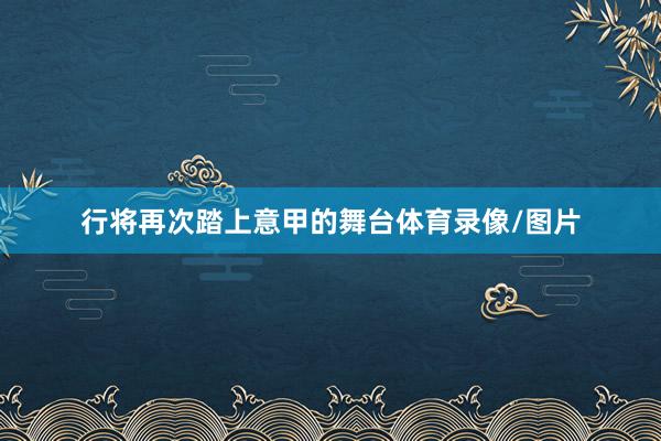 行将再次踏上意甲的舞台体育录像/图片